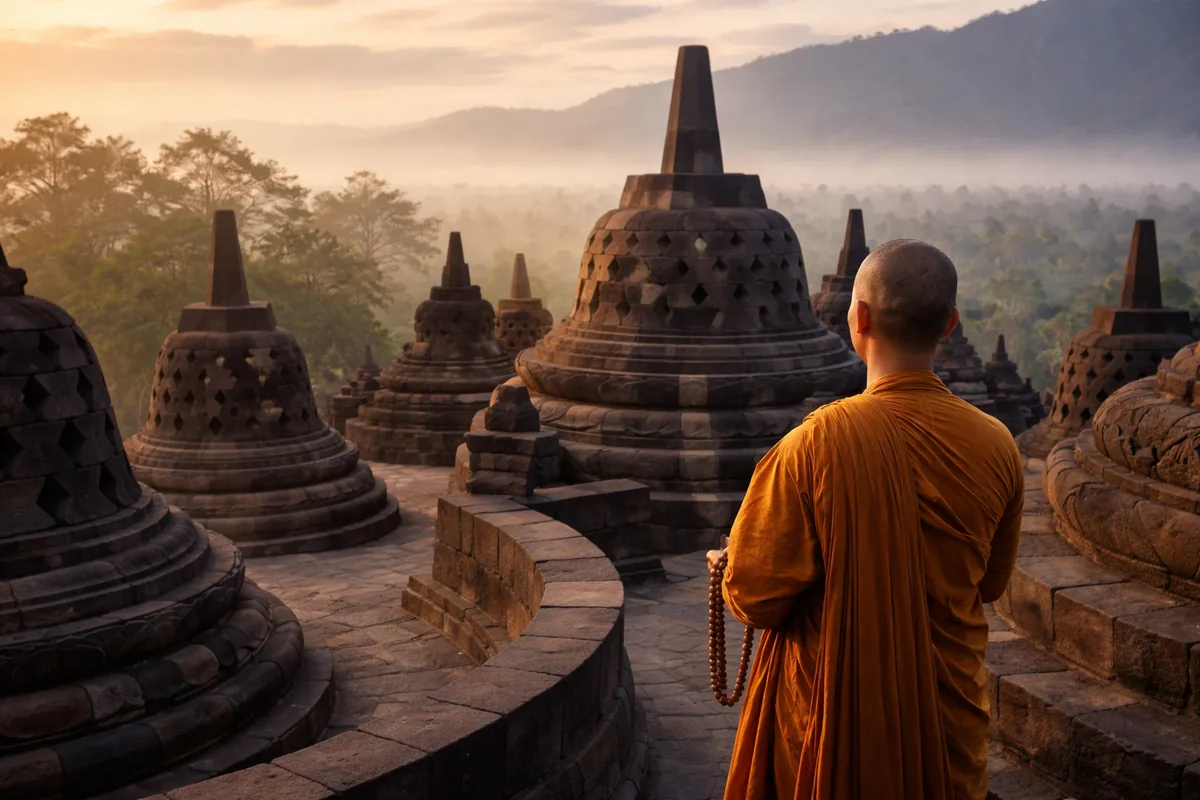 Comment Borobudur est-il un lieu de pèlerinage pour les pratiquants du bouddhisme ?
